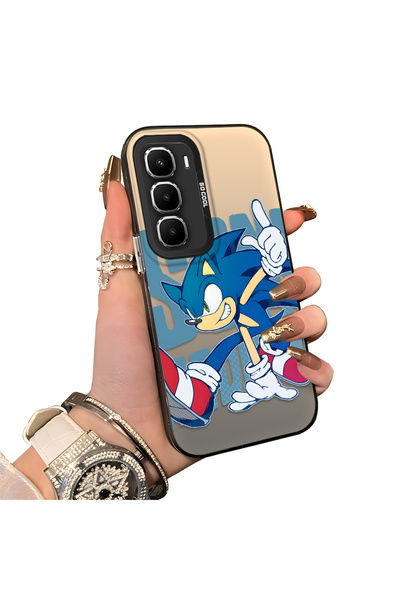 ucuc Infinix Hot 60 Pro Compatible Hard Acrylic Back Silicone Edge Lens Prote...