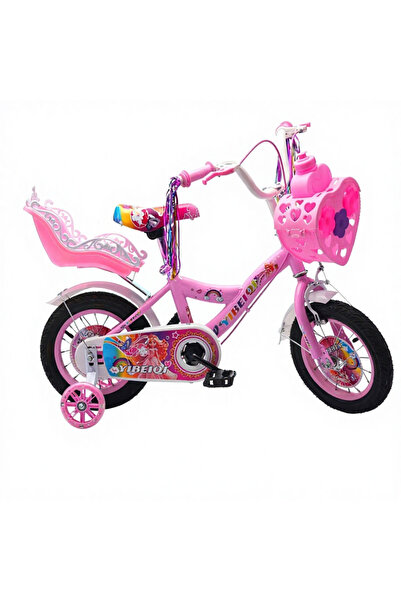 LUDIRO Bicicleta Fete 12 Inch Printesa - Roz, cu Scaun Papusa Inclus | 2-5 Ani
