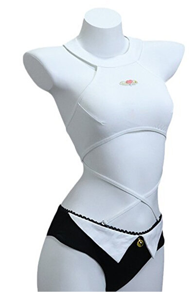 JInsh Black & White Cute 2-Piece Lingerie Set, Halter Crop Top + Cross-Strap ...