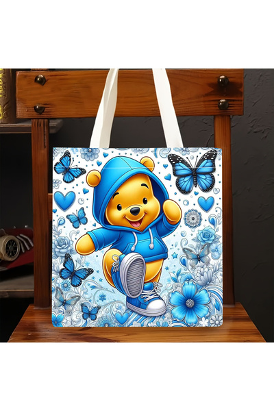 Choice A A 1pc Disney Winnie the Pooh Blue Hoodie Tote Bag,reusable shopping ...