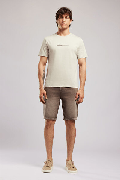 Lee Cooper ЕЛВИС Мъжка тениска със стандартна кройка, 100% памук, с принт и к...