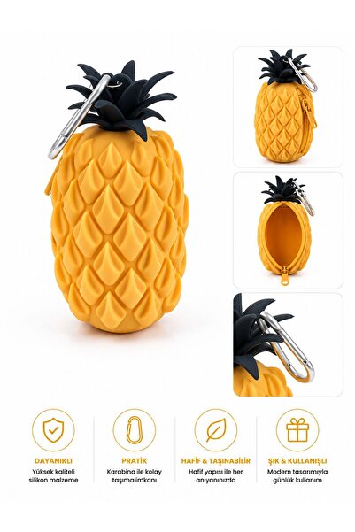 4nio Pineapple Design Silicone Wallet & Keychain
