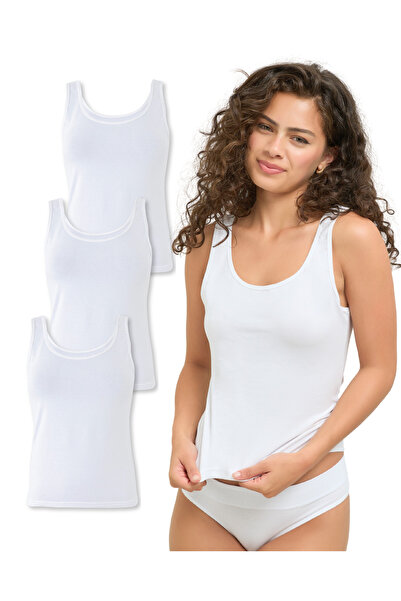 Mimosso Women's Organic Cotton 3-Piece Thick Strap Undershirt