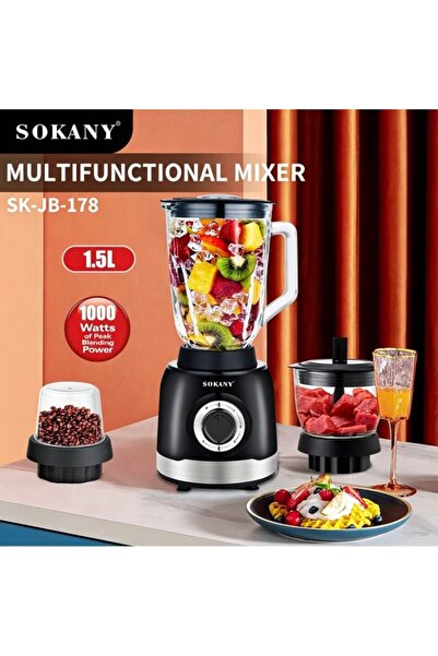 SOKANY 1000 واط ⚡️ عصارة فواكه متعددة الاستخدامات 3 في 1، 5 سرعات + وظيفة الن...