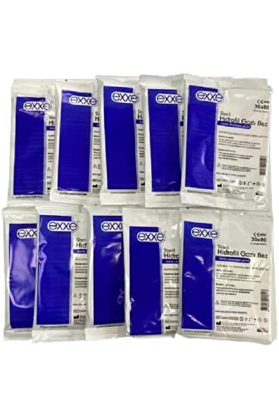 Yıldızan srdshop Exxe Steril Hidrofil Gazlı Bez (30x80 Cm 2 Parça) 10 Adet 12...