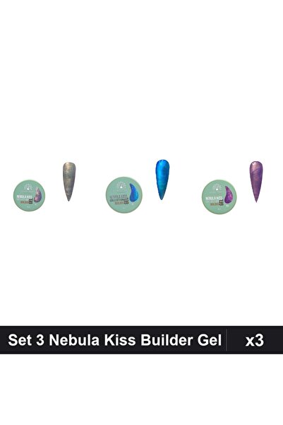 global fashion Set 3 Nebula Kiss Builder Gel 15g - Nr.08 Nr.11 Nr.15