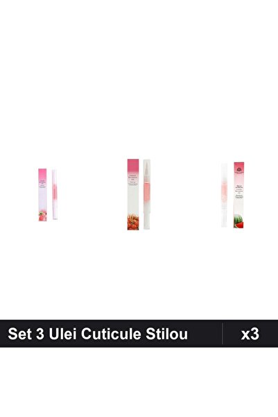 NAİLS Set 3 Ulei Cuticule Tip Stilou - Peach, Cherry, Pepene Verde