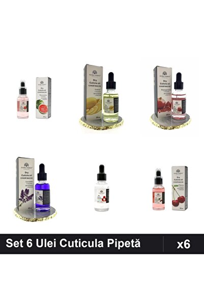 global fashion Set 6 Ulei Cuticula Pipetă 30ml - Pepene, Lămâie, Rodie, Lavan...