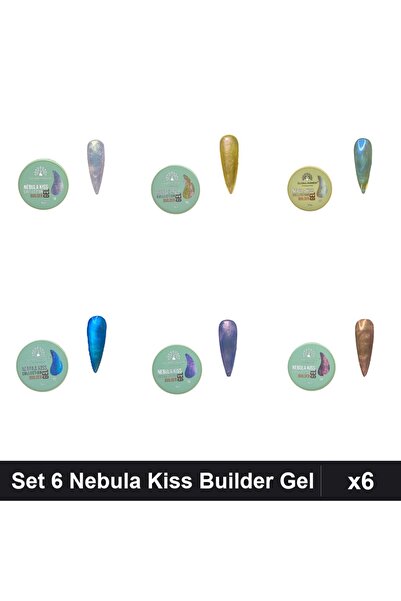 global fashion Set 6 Nebula Kiss Builder Gel 15g - Nr.02, Nr.04, Nr.06, Nr.10...