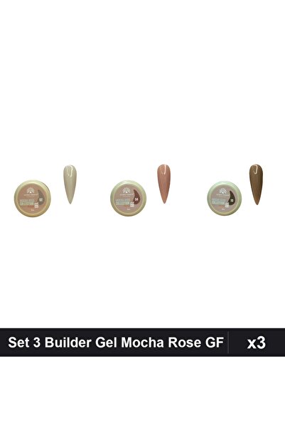 global fashion Set 3 Mocha Rose Builder Gel 15g - Nr.02 Nr.04 Nr.10