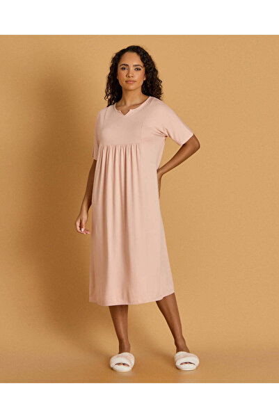 REDTAG Womens Pink Solid Nightgown