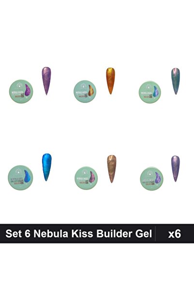 global fashion Set 6 Nebula Kiss Builder Gel 15g - Nr.03, Nr.04, Nr.05, Nr.08...
