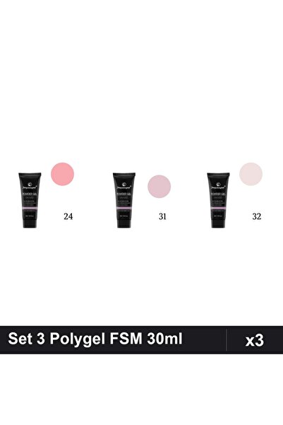 FSM Set 3 Polygel 30ml - Nr.24, Nr.31, Nr.32 - Constructie Unghii