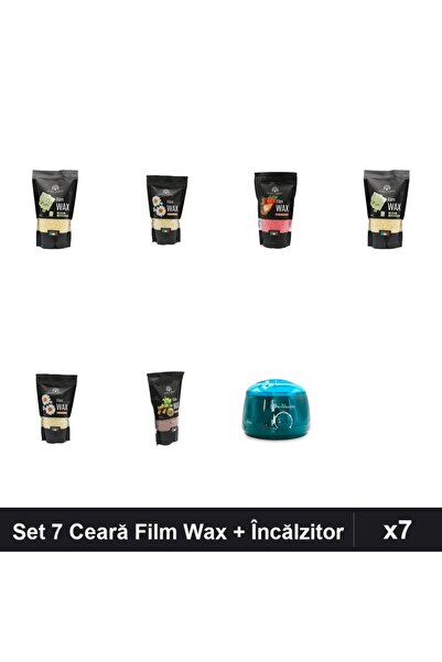 global fashion Set 7 Ceară Epilare Film Wax 450g + Încălzitor ProWax - Ciocol...