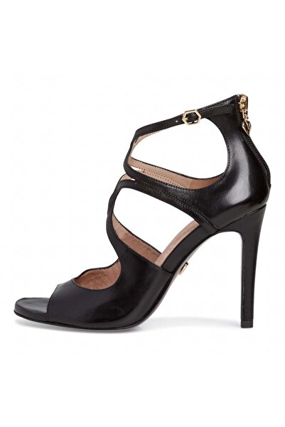Tamaris Black Leather Sandals