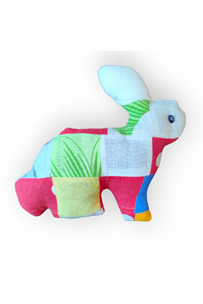 Lucille Craftshop Iepuraș multicolor, jucărie textilă patchwork, lucrat manual
