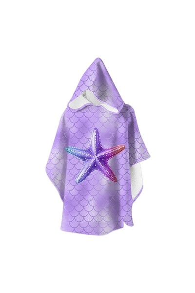 SLIPSTOP Παιδική Μωβ Λεπτή Πετσέτα Παραλίας Poncho
