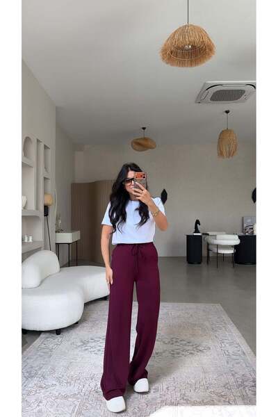 Buket Teke Bordo Basic Modal Eşofman