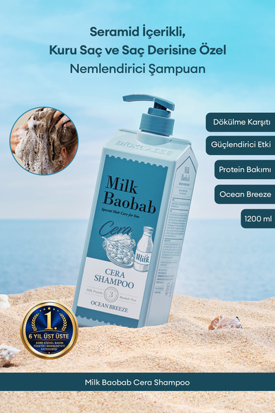 Milk Baobab Kuru Saç ve Saç Derisine Özel Nemlendirici Şampuan Cera Shampoo (...