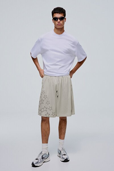 Bershka File baskılı bermuda
