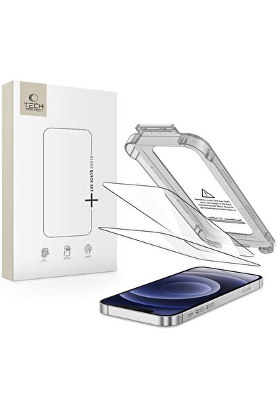 Tech-Protect Szk≈Ço hartowane Quick Set+ pentru Apple iPhone 12 / 12 Pro Negr...