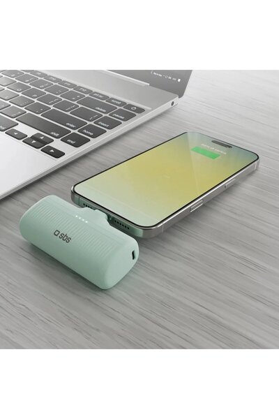 SBS Powerbank Mobile EcoPower* 5000 mAh 10W cu port USB-C încorporat, verde