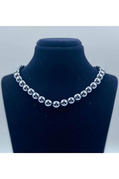 LADIN DOGALTAŞ Terahertz Natural Stone Necklace 8 mm Sphere Cut