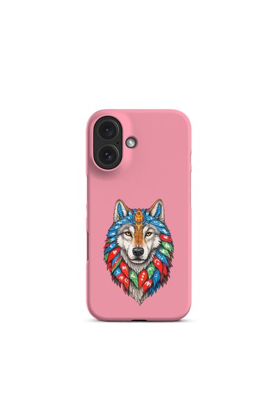KaffCase غطاء هاتف من السيليكون بتصميم وولف متوافق مع آيفون 16