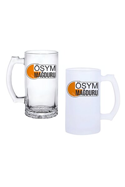 Ghostbastır Ösym Mağduru Beer Glass with Handle, Available in Frosted or Tran...