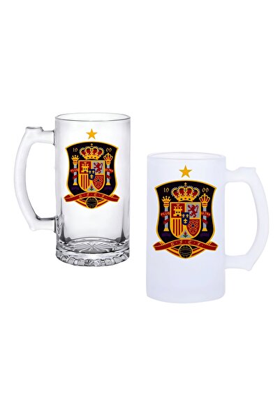 Ghostbastır Spanish National Team Beer Glass with Handle, Frosted or Transpar...