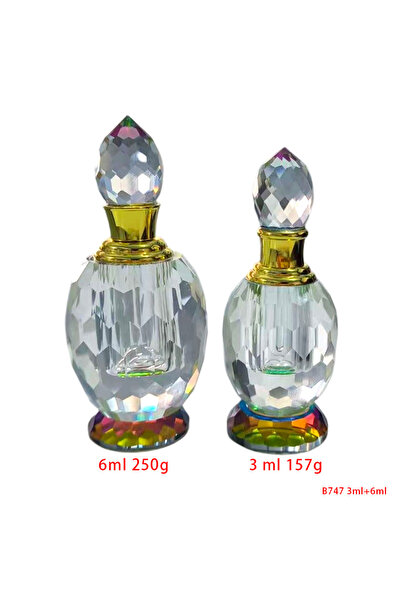 NUJET قطعتان من زجاجات العطور الكريستالية سعة 6 مل + 3 مل B747