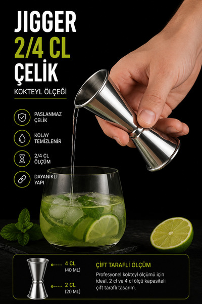 Bayguru Cocktail Measure Double Sided Bar Measuring Cup 20/40 Ml-Stainless St...