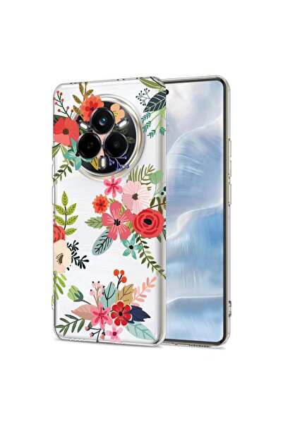 bestcase Калъф за Realme 14 Pro 5G, BestCase™ Прозрачен силиконов 2ММ, Цветя,...