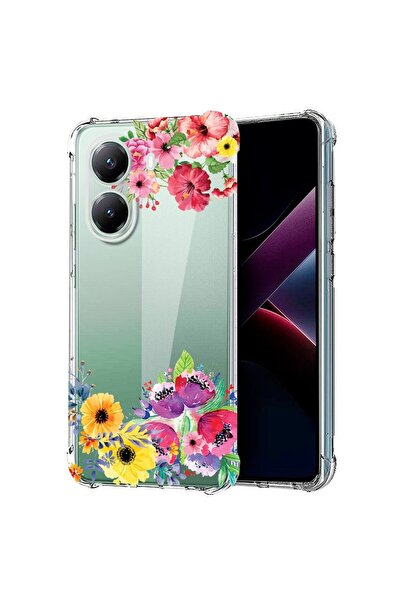 bestcase Съвместим калъф за Poco X7 Pro 5G, Удароустойчив 1.5ММ, Цветя, Защит...