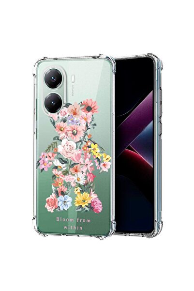 bestcase Калъф, съвместим с Poco X7 Pro 5G, Удароустойчив 1.5 мм, Мече, разцъ...