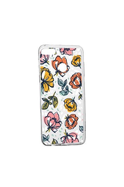 bestcase Силиконов калъф, съвместим с Huawei Y6 Prime 2018, Цветя - Пастелни ...