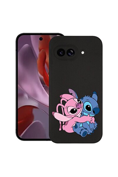 bestcase Тънък силиконов калъф за Google Pixel 9a, Ангел, прегръщащ Стич, 192...