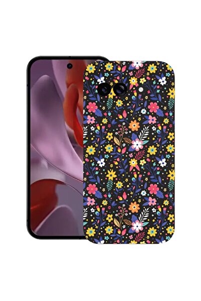 bestcase Калъф за Google Pixel 9a, с флорален десен, тънък силиконов 0.8ММ, п...