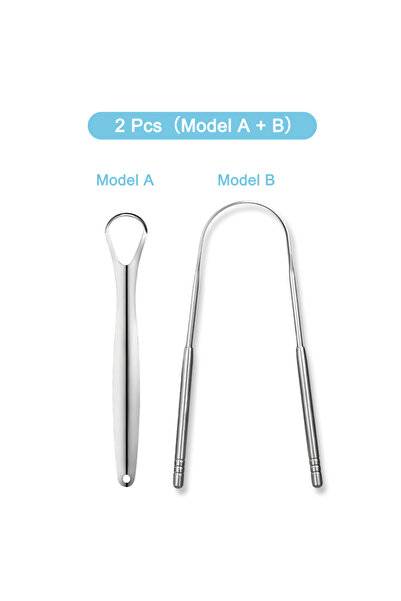 Choice6 2 Pcs(Model AB) Stainless Steel Tongue Scraper 3 Models Rust-Resistan...