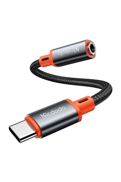 Mcdodo Αντάπτορας ήχου USB-C σε υποδοχή 3.5mm, Πλεγμένος, 0.11μ, Μαύρος