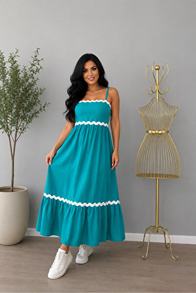 OEM Casual dress, elastic, maximum bust 130 cm, fits S-XXL, white details, th...