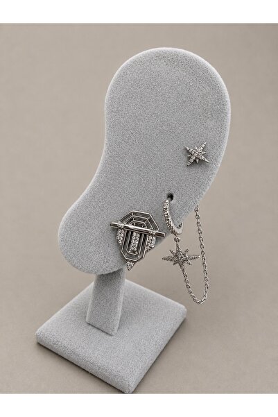Laviona jewelry Xuping 14k 3 lü Zincir Sarkmalı Küpe