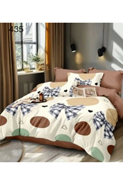 East Comfort Set de lenjerie de pat Finet 6 piese, crem cu funde și buline-GR435
