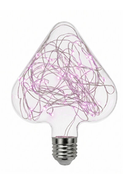 mucize KALP FİGÜRLÜ LED LAMBA - EFLATUN RENK - 220V - E27 DUY - 8W