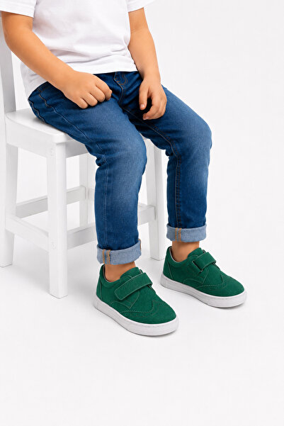 Ewen Tomm Pantofi casual pentru copii din piele intoarsa premium cu velcro