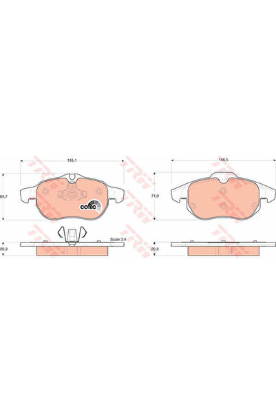 TRW Set plăcuțe de frână, frână pe disc GDB1492