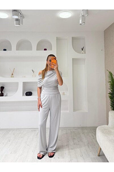 Trendingsize Cupral Low Shoulder Bat Sleeve Women's Set