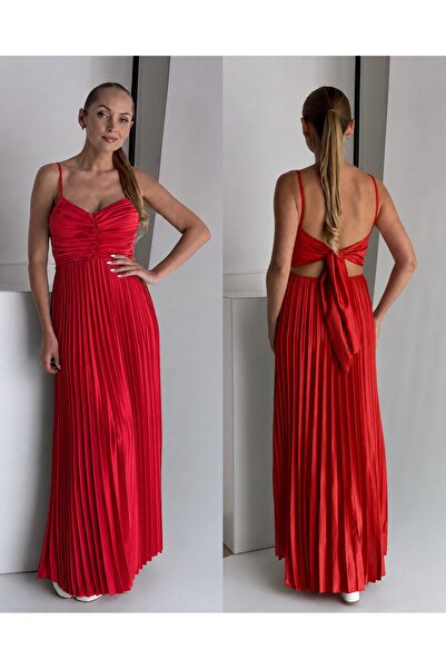 Demhana Boutique Pleated Satin Dress