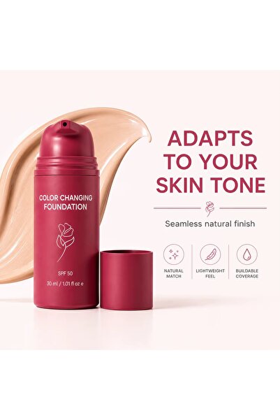 genric كريم أساس ذكي متغيّر اللون مع واقي شمس SPF 50 - لمظهر يدوم طويلاً (30 مل)