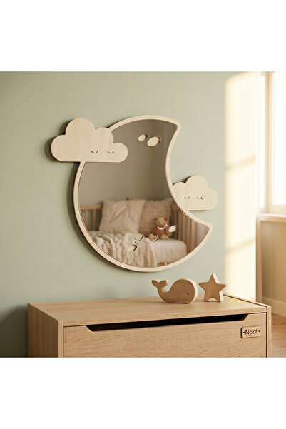 NOOT Birth Gift Baptism Decorative Mirror for Children, Moon and Cloud Shape,...